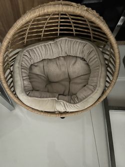 Rattan Pet Bed with Cushion