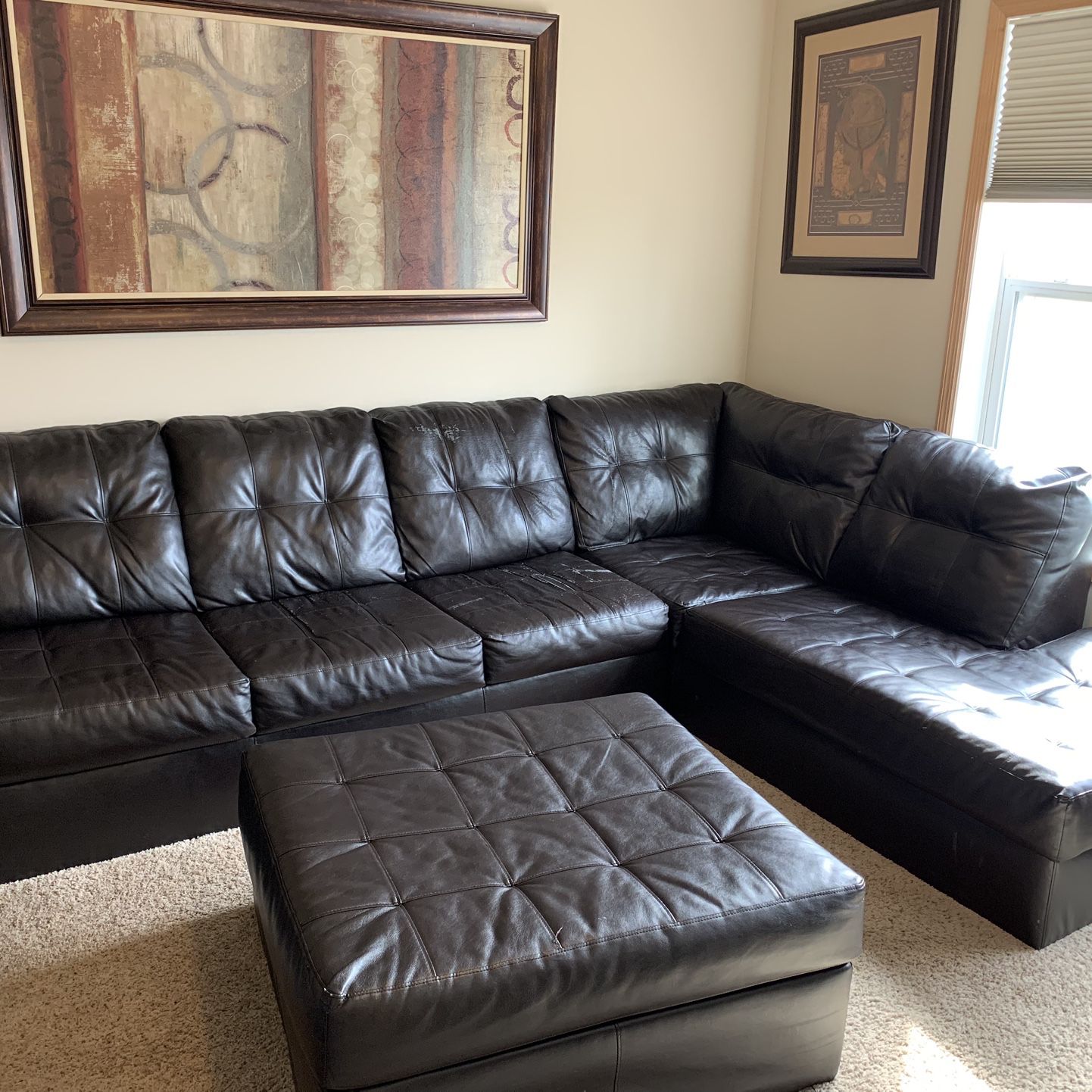 2-piece sectional with chaise and ottoman