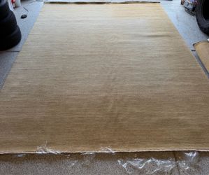 9x12 Elite Hand-Knotted Tibetan Wool Rug - Minimalist Camel