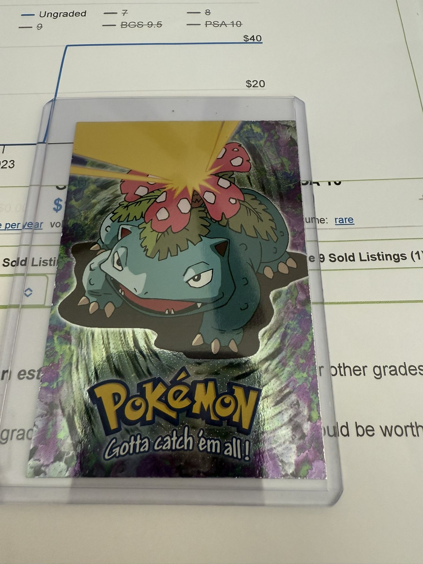 1999 Topps Pokemon Venusaur Chrome E3 Of 12 Black Label Cards