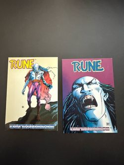 Lot of 2 of 1993 Skybox Hero Magazine Ultraverse Rune Promo Card Malibu Comics