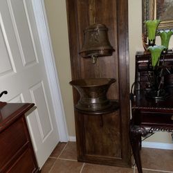 Antique,English, Copper Wall Handing Washbasin.