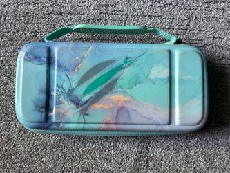 Nintendo Switch Carrying Case – Teal Marble/Watercolor Design