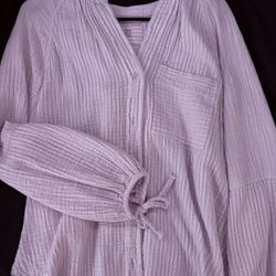 light purple and white bathing suit cover up 