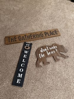 3 Wood Signs
