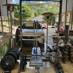 Home Gym Set-up (weights, Bumper Plates, Bench, Squat Rack)