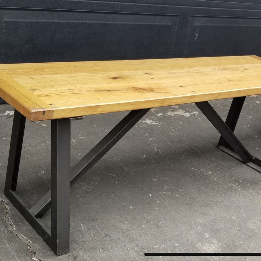 Wood and Metal Bench