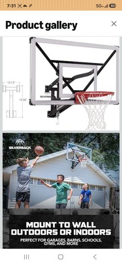 Silverback NXT 54" Wall Mounted Basketball Hoop, Indoor / Outdoor Basketball Hoop with QuickPlay Design