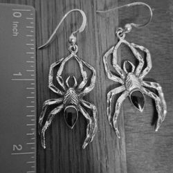 Sterling Silver Spider Earrings