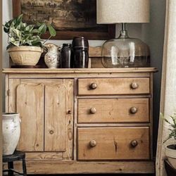 English Antique Pine Sideboard