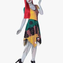 Sally  Halloween Costume And  Ruffle Fingerless Gloves - The Nightmare Before Christmas