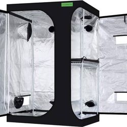 2-in-1 48”x36”x72” Hydroponic Grow Tent with Observation Window and Floor Tray for Indoor Plant Grow
