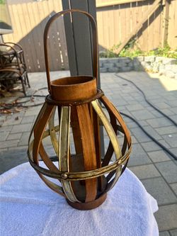 Wood and Metal Candle Lantern
