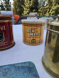 TINS --13 TABACCO TINS  VINTAGE 