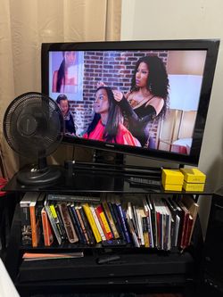 3 Shelf Entertainment Center, 43” TV & remote!!