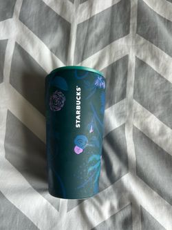 Starbucks 2021 Ceramic Fall Peacock Rising Floral Double Wall12 oz Tumbler For Sale