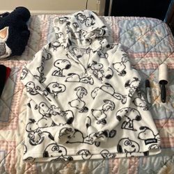 Snoopy Fleece Hoodie, Size Large, 11 /13