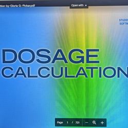 (PDF File Not Physical Textbook)Dosage Calculations 9th Edition By Gloria D Pickar