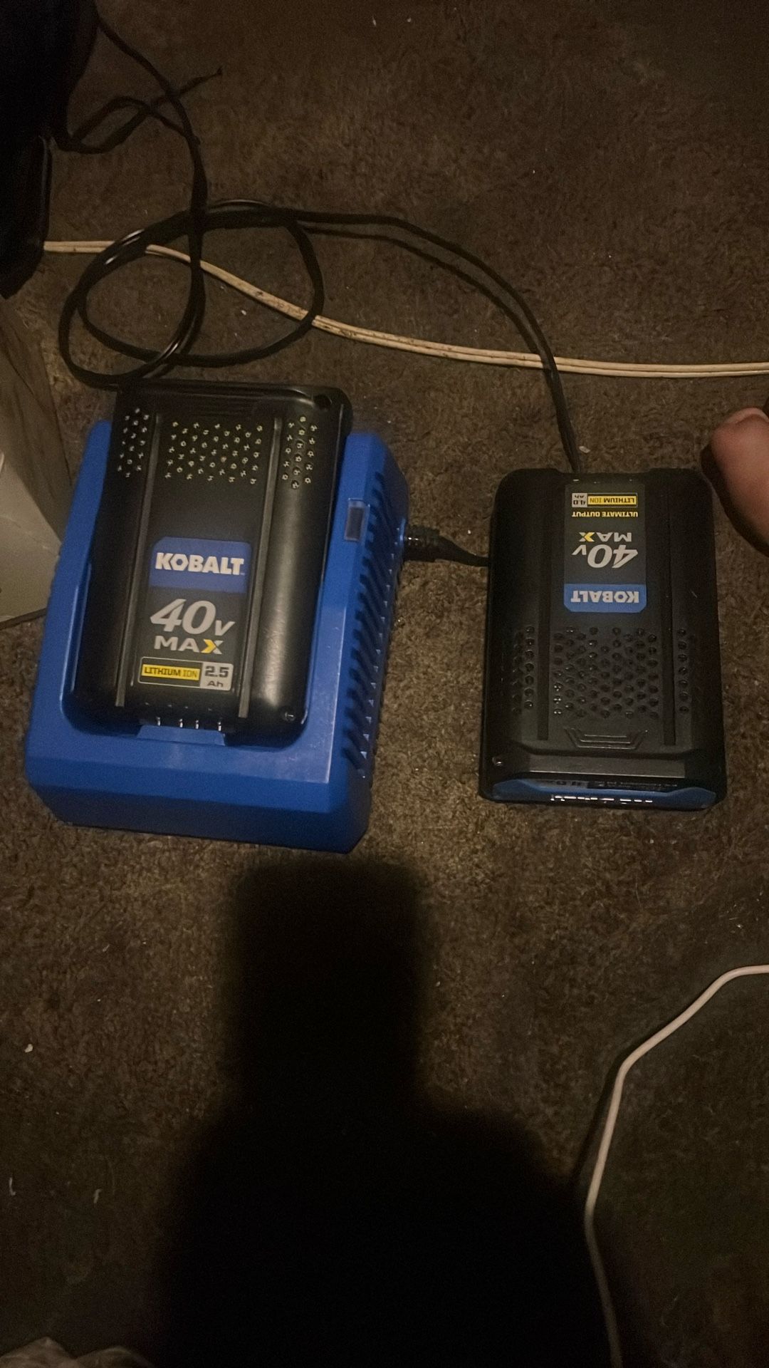 2-kobalt 40v Max Lithium Ion 4.0 And and a 2.5 Battery With Charger