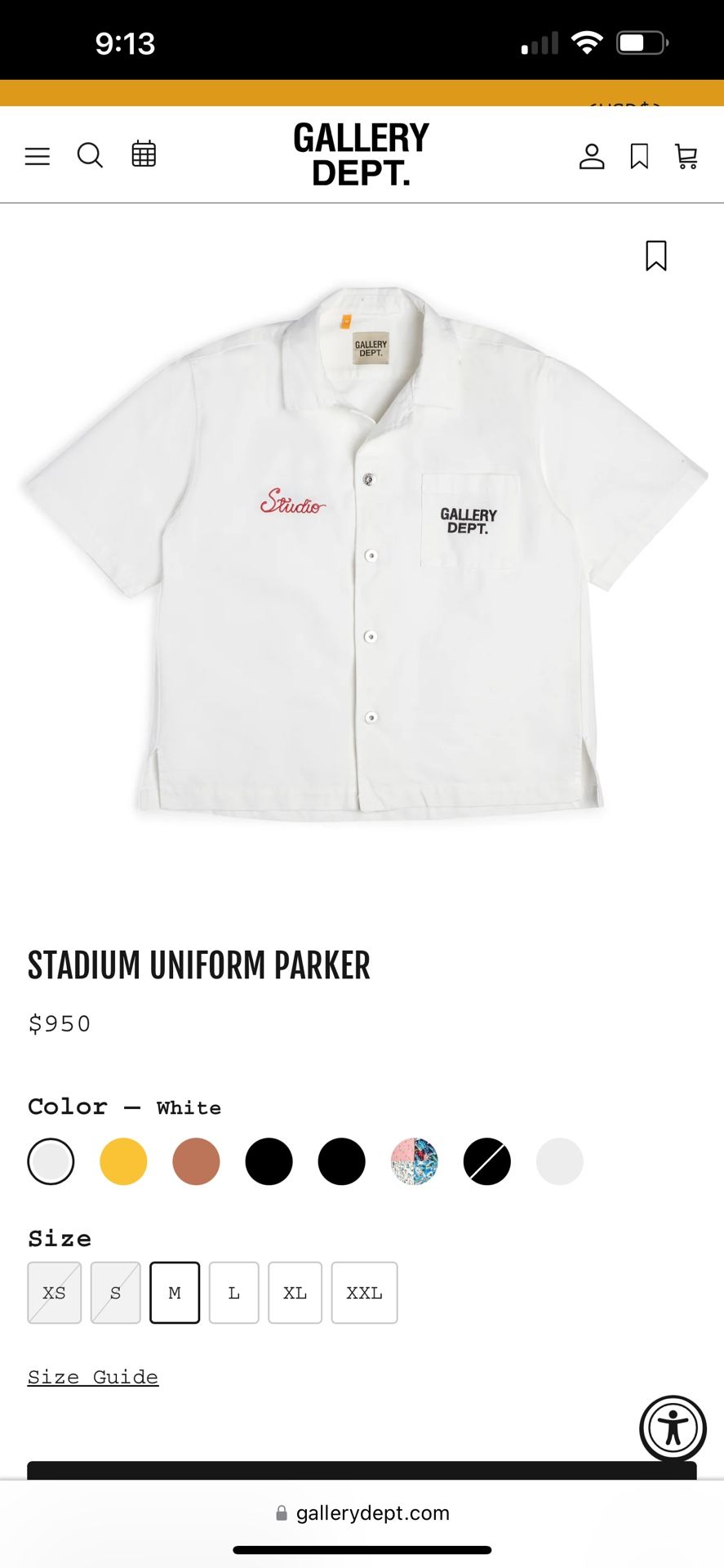 Gallery Dept Mechanics Shirt Size Medium