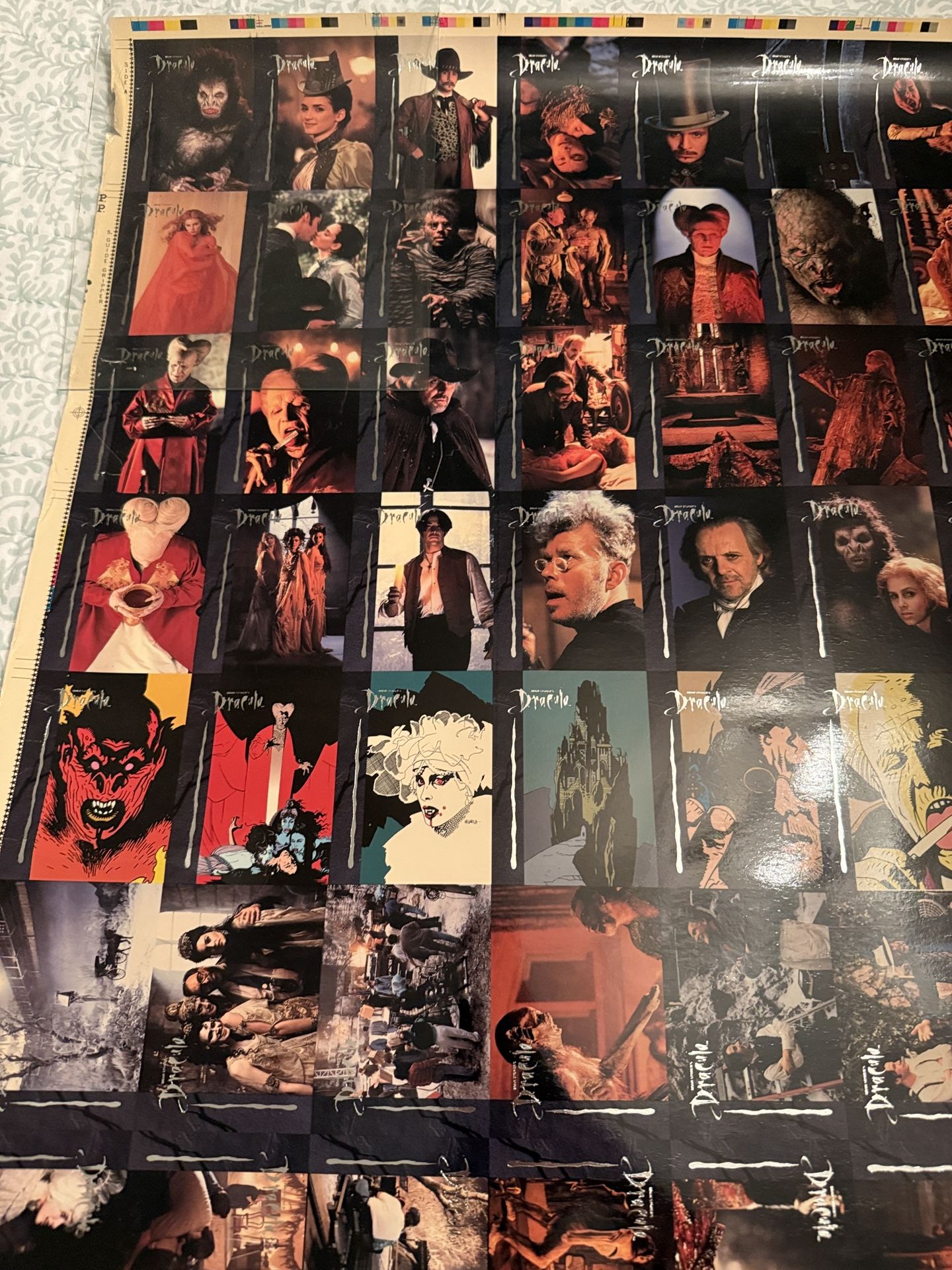 Bram Stoker's Dracula Movie Trading Cards UNCUT 100 CARD SHEET Poster Size 1992
