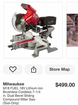 M18 FUEL 18V Lithium-lon Brushless Cordless 7-1/4 in. Dual Bevel Sliding Compound Miter Saw (Tool-Only)