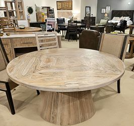 New Unique Teak wood 5 pc 60" Round Dining Table collection