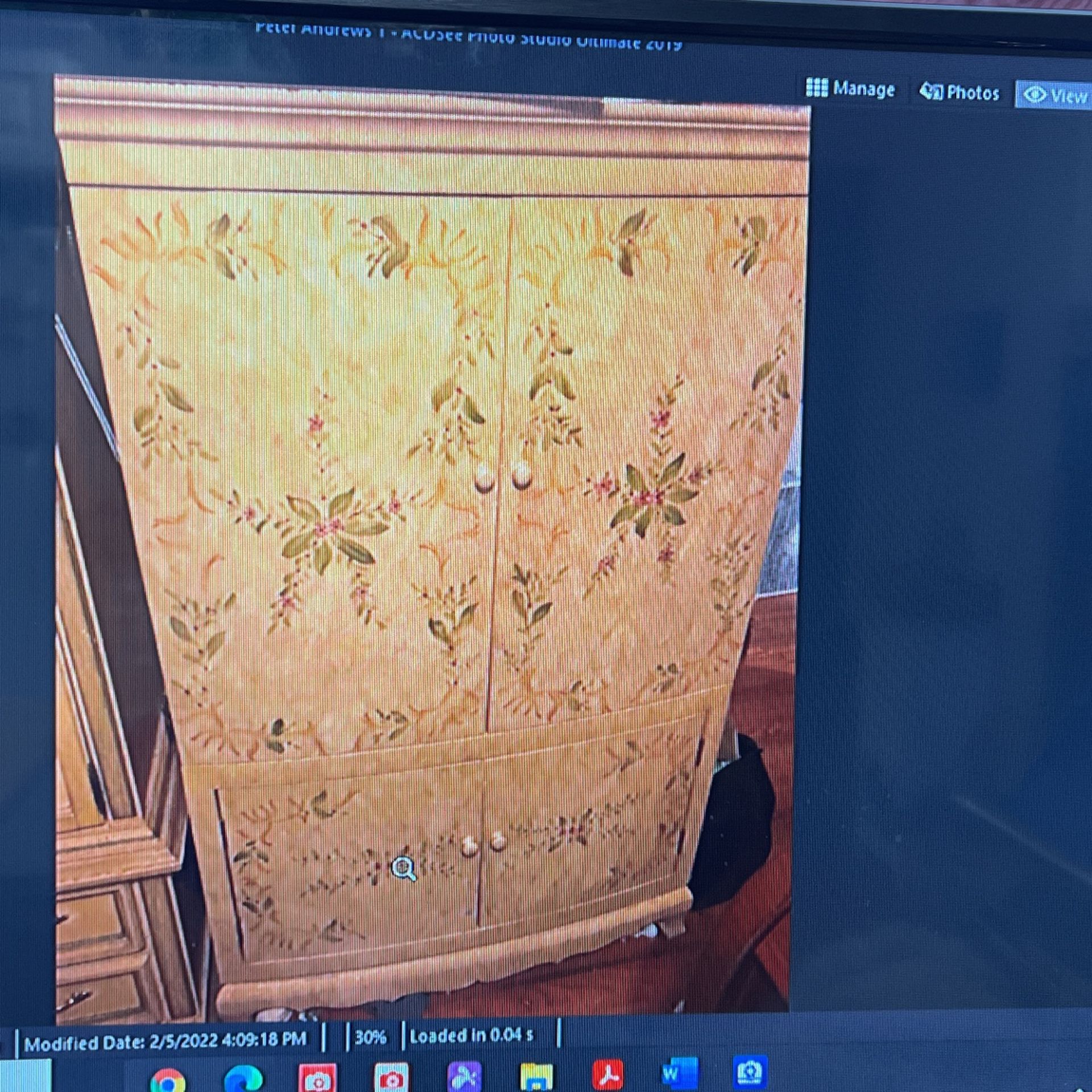 Rare Peter Andrews Vintage Style Painted Armoire