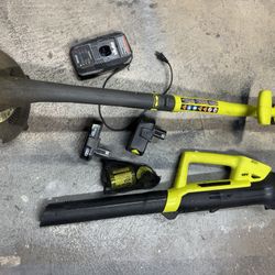 Ryobi Cordless Trimmer And Blower