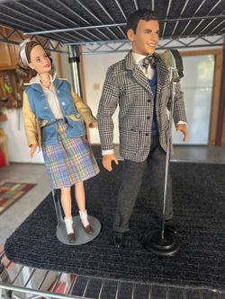 Frank Sinatra & “Bobby Soxer” Collector Doll Set with Microphone – Vintage Style