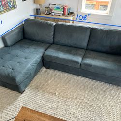 Blue Leather Couch 
