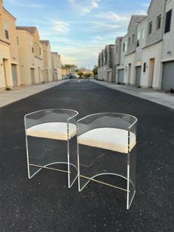 CB2 Antonio Acrylic Stools Chair Set of 2
