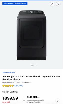 Samsung smart washer dryer pair