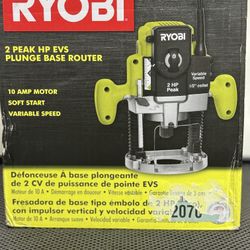 RYOBI 10 Amp 2 HP Plunge Base Corded Router USED LIKE NEW