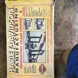Ho Model Train Decoration, Harley Davidson, Crane.