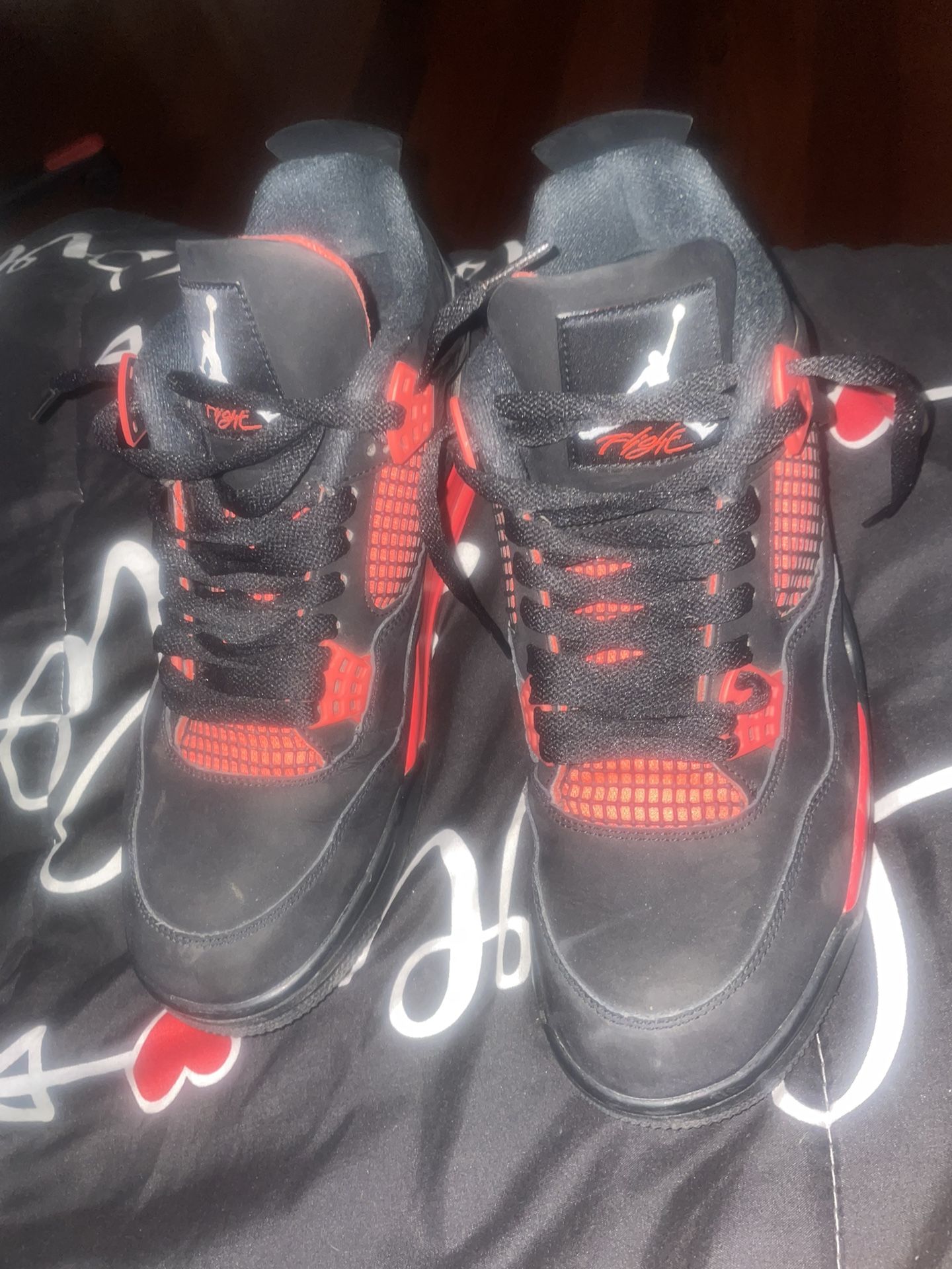 Shoes, Red Thunder Jordan 4s, Size 11.5