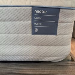 Bedroom set with nectar mattress, side table, dresser, mirror