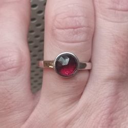 Handmade Natural Rhodolite Garnet Ring Sterling Silver