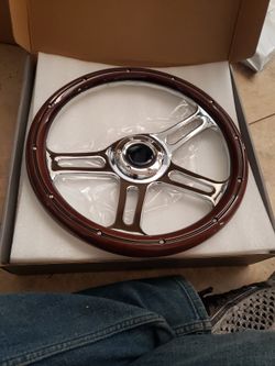 14" Mahogany Steering Wheel Brand New Six Bolts Chevy Ford Gm