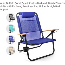 Water Buffalo Bondi Beach Chair – Backpack Beach Chair for Adults with Reclining Positions,