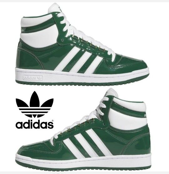 Size 11.5- Mens Adidas OG Top Ten Dark Green Patent Leather