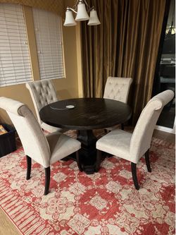 Dining table and chairs