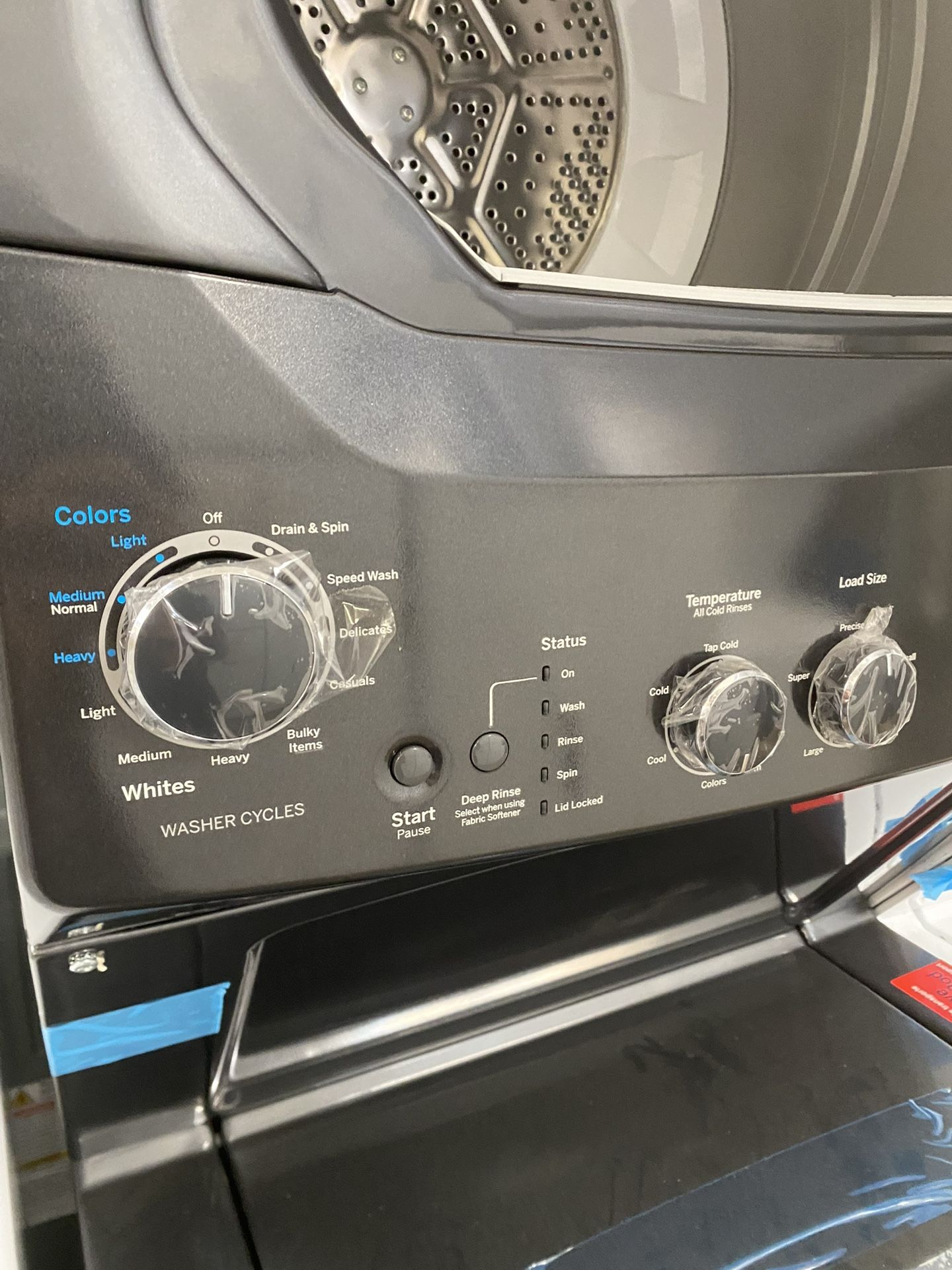 New Ge 27” Stacked Washer & Dryer Electric