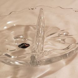 Heisey Vintage 2-Partition Clear Glass Relish/Accent Plate