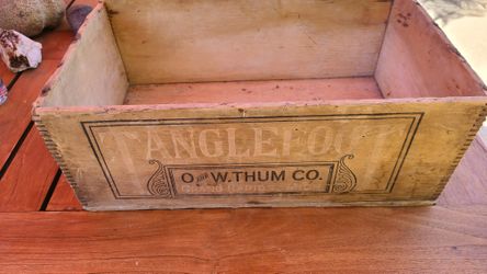 Antique Tanglefoot Wooden Crate