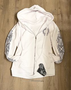 Chrome Hearts White Zip-Up Hoodie