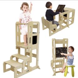Toddler Table, Toddler Chalk Board, Toddler Tower All In One