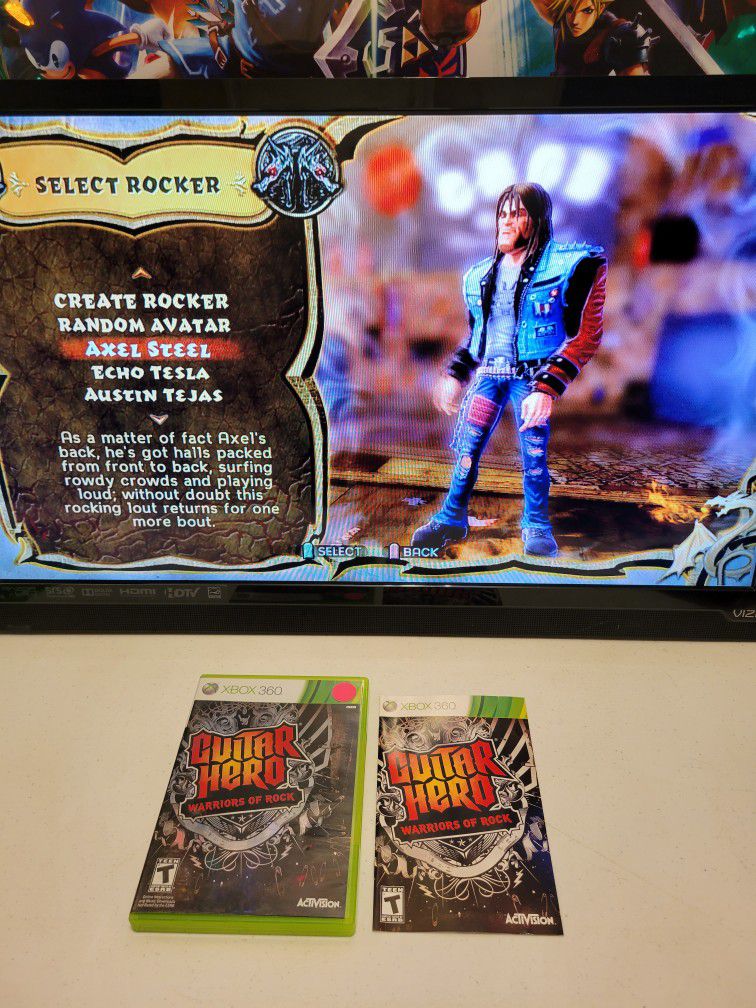 Guitar Hero Warriors of Rock Microsoft Xbox 360 Video Game Disc Manual Case