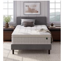 Zinus 13” Euro Top Pocket Spring Hybrid Mattress – Queen Size – Like New