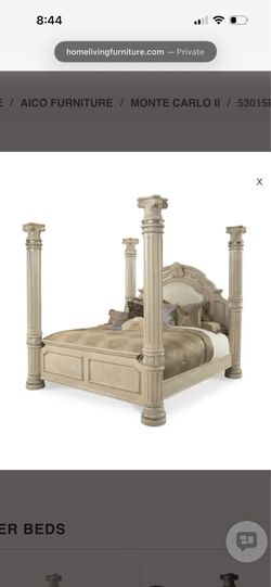 Roman column king bed frame (SO HEAVY )